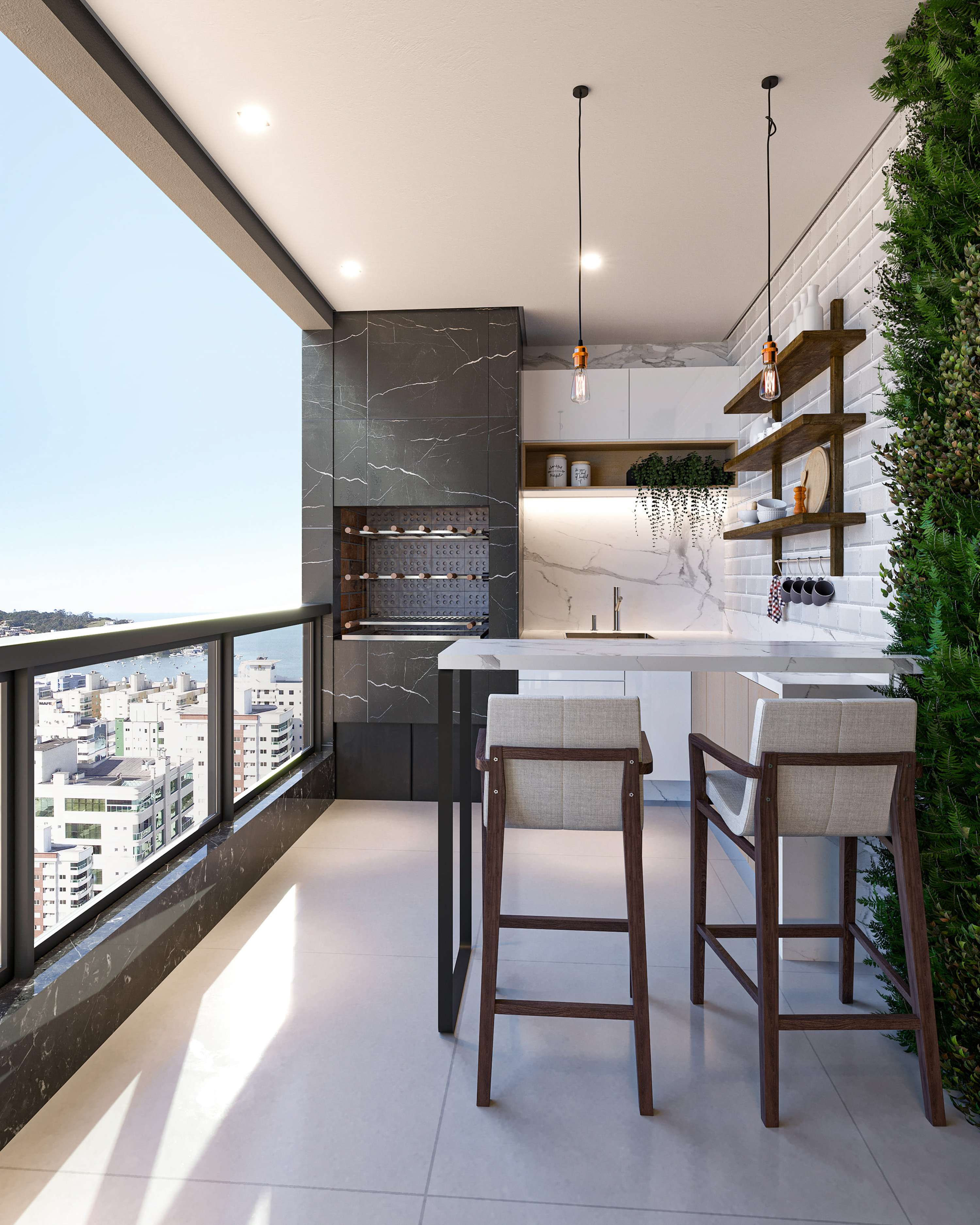 Projeto de área gourmet compacta